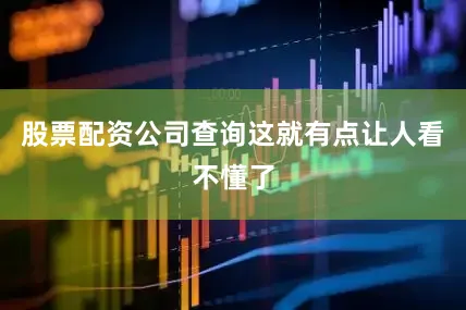 股票配资公司查询这就有点让人看不懂了